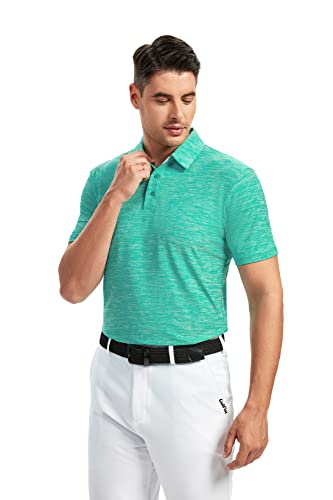 Image of Damipow Premium Golf Shirts for Men Dry Fit Performance Polo Short Sleeve Collared Shirt