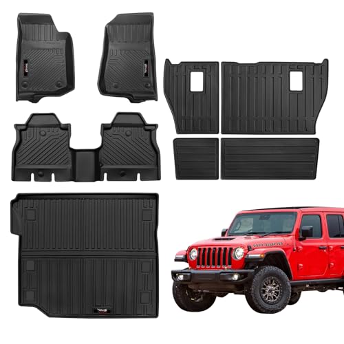 Yonugli Custom Floor Mats & Cargo Trunk Liner & Backrest Mats for 2018-2025 2026 Jeep Wrangler JL 4 Door Accessories All Weather TPE Rubber Protection Mat (for 2018-2025 Wrangler JL 4 Door) by Yonugli - Used condition - CA$130.55