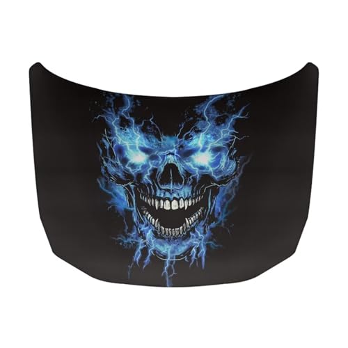 Image of Blue Skeleton Car Windshield Sunshade Cover, Waterproof Breathable Half Car Cover Blocks UV Rays for All Season - Fit Most Cars, SUV