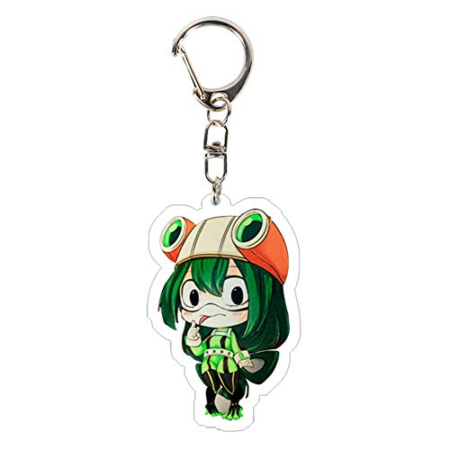 Bowinr My Hero Academia Cute Keychain, Japanese Anime Acrylic Keyring for Keys, Bags and Pencil Cases(Asui Tsuyu)