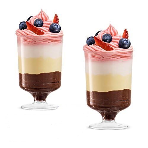 APOLLINE INDIA® 20pcs Mini Parfaits Dessert Cups Clear Crystal 175ml Small Serving Bowl for Tasting Party Desserts Appetizers Dessert Shooter Cups for Pudding, Fruit and Ice Cream 2