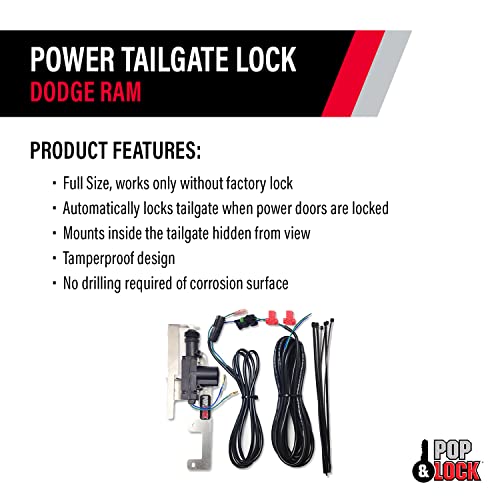 Pop & Lock Pl8340 Power Tailgate Lock For Dodge Ram Models 1500, 2500, And 3500 #TOP1