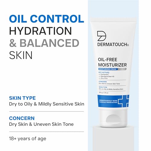 Image of DERMATOUCH Oil-Free Moisturiser - Lightweight Hydration | Non-Greasy Daily Moisture Care | Helps Maintain Skin Balance | 50g
