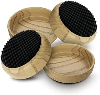 4 Rubber Base Castor Cups for Wooden Floors and Carpets | Wooden Furniture Castor Cups Non-Slip | Caster Cups Protect Wooden Floor | Furniture Floor Protectors for Chair & Sofa Legs, Table Feet, Bed