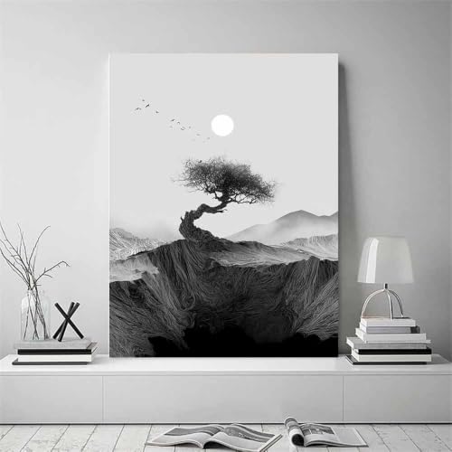 Tableau decoration murale Lone Cliff Tree Mountain impression haute def - 2