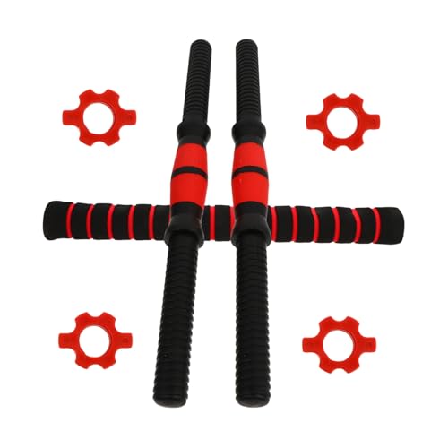SKISUNO Barra para Mancuernas Inoxidable Antideslizante con Rosca Precisa y Tuercas para Gimnasio Casa y Entrenamiento de