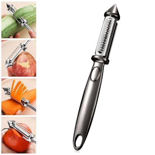 Honggang All In One Multifunctional Vegetable Peeler,4 And 1Julienne Peeler Vegetable Peeler,Veggie Peelers For Kitchen,Potato Kitchen Pear Tomato Cucumber cover
