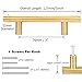 Kitmose 15 Pack Brushed Gold Cabinet Pulls Stainless Steel T Bar Pull Handles Modern Euro Tube Kitchen Cupboard Knobs Hardware for Closet Drawer Door Wardrobe (Overall Length 5