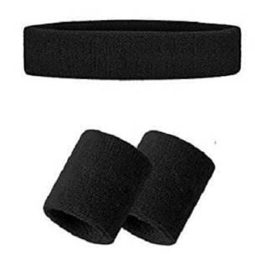 Shree Sports Combo of Wrist Band & Head Band Wrist Band Combo Black Colour