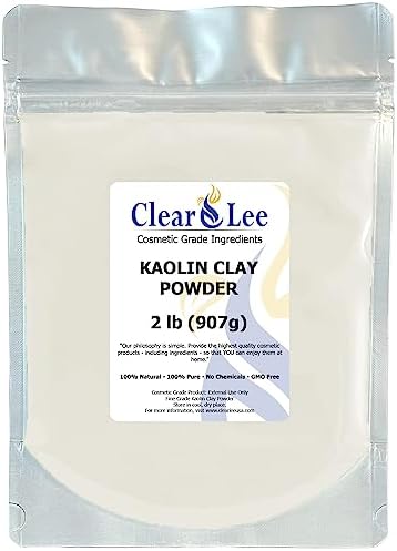 ClearLee Kaolin Clay Cosmetic Grade Powder - 100% Pure Natural Powder - Great For Skin Detox, Rejuvenation, and More - Heal Damaged Skin - DIY Clay Face Mask (2 LB)