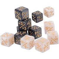 Contadores de Dados,12 PCS Token Dice D6 Loyalty Dice Set Negro