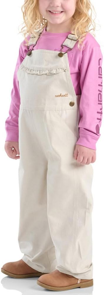 Carhartt Kid's CM9757 Canvas Ruffle Front Overall - Girls