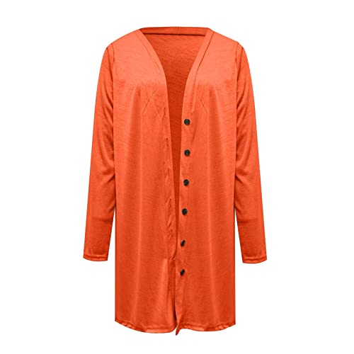 Women's Open Front Lightweight Cardigan Long Sleeve Button Down Loose Outwear Trench Fall Clothes for Women 20244