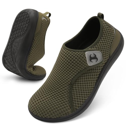 Wide Barefoot Shoes For Men Comfortable Neuropathy Swollen Feet Orthopedic Re...