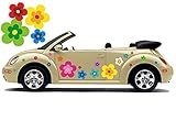  Hippie Blumen Aufkleber, Autoaufkleber Hippie 039 - bunt gemischt (26)