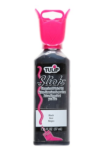 Tulip Puff Fabric Paint, Permanent Acrylic Craft Paint, Dries Soft and Flexible on Clothes, Non-Toxic, 1.25 fl oz, Shiny Black