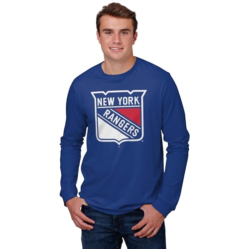 FOCO New York Rangers NHL Mens Primary Logo Long Sleeve T-Shirt - True Royal - XL