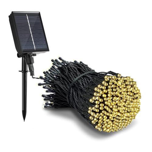 Tacobey Solar Christmas String Lights Outdoor Garden - 33Ft/10m 100 LED Solar Fairy Lights with Timer Function, 8 Modes, Waterproof Lights for Garden, Yard, Tree Deco - Warm White