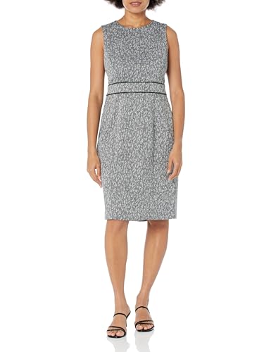 Kasper Women's Animal Jacquard Sheath Dress W/Waistband Piping