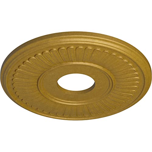 Image of Ekena Millwork CM15BEPGS 15-3 /4 inch x 3-7 /8 inch x 3 /4 inch Berkshire Ceiling Medallion, Pharaoh's Gold