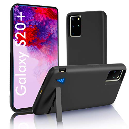 SlaBao Galaxy S20 Plus Battery Case, Kickstand & Dual Device Charging & Priority Charging Case, 6000mAh Portable Backup Charger Case for Samsung S20+ 5g(6.7 ) Black