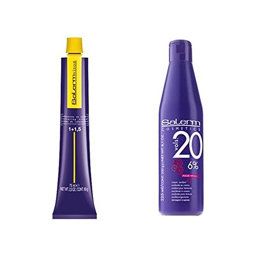 Salerm Vison Permanent Hair Color and Developer (1 Color and 1 Developer Set) (20 vol 8.1 oz, 3)