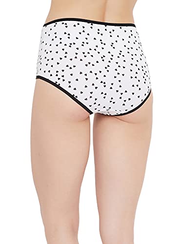 Image of Clovia Women's Cotton High Waist Heart Print Hipster Panty