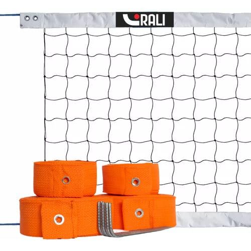 Kit Rede Branca Rali 4 faixas - Vôlei De Praia Oficial + Marcação Quadra 8x16 Laranja