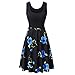 Produktbild Hevoiok Damen Sommerkleider Schwarz Frauen Ärmelloses Vintage Druck Midikleid A Line Abendkleid Partykleid Cocktailkleid Tunika Prom Swing Kleid Beiläufiges (Schwarzer, 2XL)