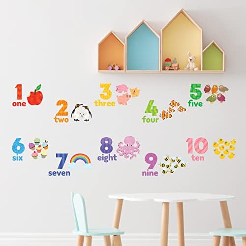 DECOWALL DS-2020 Numbers Wall Stickers Decals Peel and Stick Removable for Kids Nursery Bedroom Living Room art murals decorations decor decorative repositionable bathroom kitchen toddlers girls baby 2 41YCjAWUU2L. AC