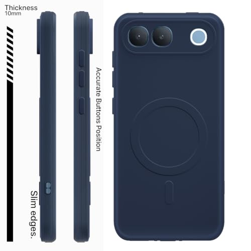 Image of Outlouders Back Cover for Vivo S2 5G | Soft Matte Silicone | Slim Fit | Magnetic-Safe Logo Design (Magnetic-Safe Not Compatible) | Shockproof | Camera Protection Bumper Case (Blue)