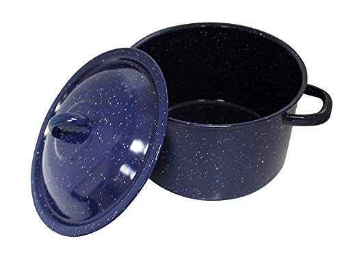 Imusa Usa Blue Enamel Stock Pot With Lid 12-Quart Speckled (C20666-10646W) #TOP1