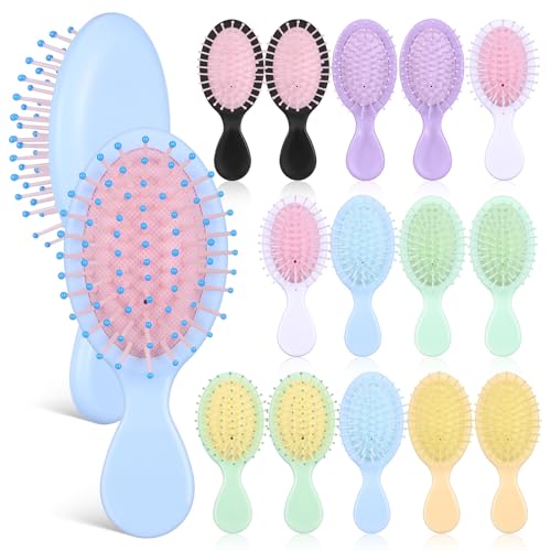Mini brosses démêlantes de voyage assortiment de 16 pièces compactes