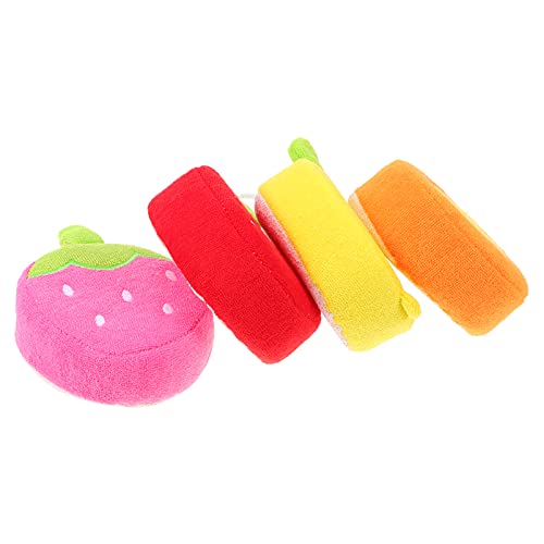 Ipetboom 4 Piezas toalla de baño de animales esponja agua jugar juguetes toalla baño bebe toallas baño bebe bolas de baño de frutas depuradores de ducha de bebé de dibujos animados
