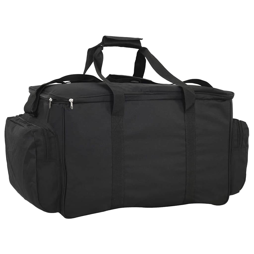Wodoszczelna torba wędkarska z tkaniny Oxford 600D, czarna, z izolującą ścianką działową, 84 x 35 x 35 cm, regulowany pasek do noszenia, organizer na akcesoria wędkarskie, plecak, outdoor