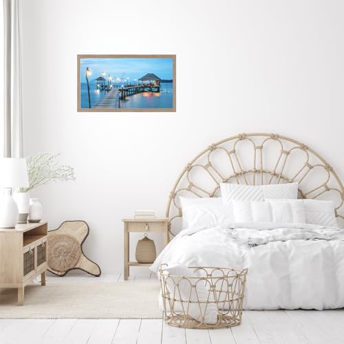 Image of JCJMY 12x24 Picture Frame Rustic Brown for Wall Hanging, Wall Mounting Horizontally or Vertically, 12 x 24 Wall Gallery Poster Photo Frame with Shatter Resistant Plexiglass, Rustic Brown