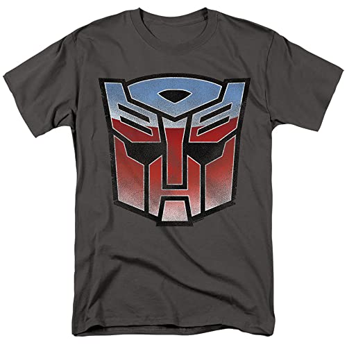 Popfunk Transformers Vintage Autobot Logo Unisex Adult T Shirt (Large) Charcoal