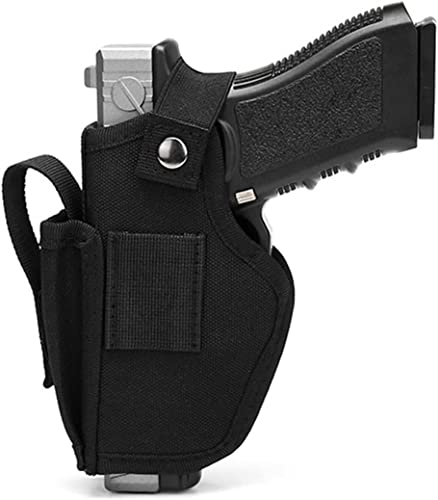 SovZovy Pistolenholster,Holster,Verdeckte Pistolenholster für Männer Frauen,abnehmbare Gürtelholster Training Gun Pouch,Gelten Klein und Großpistolen Rechts und Linkshänder (Mit Mag-Tasche) Schwarz