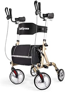 OasisSpace Lightweight Upright Walker -Upright Walker with Seat with Back Support ,Upright Walkers for Seniors with Seat and Armrestfor Elderly