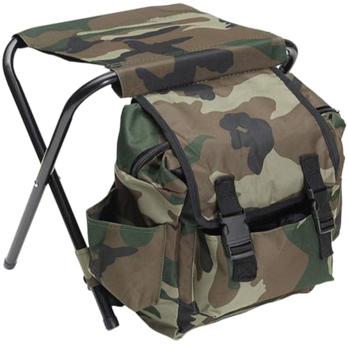 JOFUUM Silla de Enfriamiento con Mochila, Asiento Plegable Portátil, Taburete Ligero para Pesca, Equipo para Exteriores para Acampar, Viajar y Hacer Senderismo