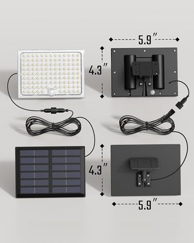Superdanny Solar Outside Lights With 113 Bright Leds 7000K, Motion Sensor Outdoor Flood Lights Dusk To Dawn With 16Ft Cable Ip65 Waterproof thumb #6