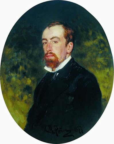 Tableau Portrait de l'artiste Vasily Polenov par Il'ya Repin Poster Vintage 60x90cm