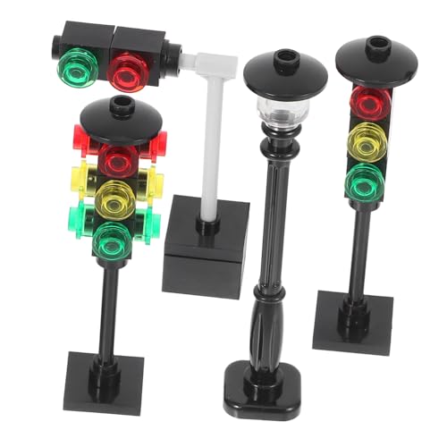 CORHAD Realistic Traffic Light Toy Set Building Blocks Kids Learning Toy Preschool Educational Landscape Decor