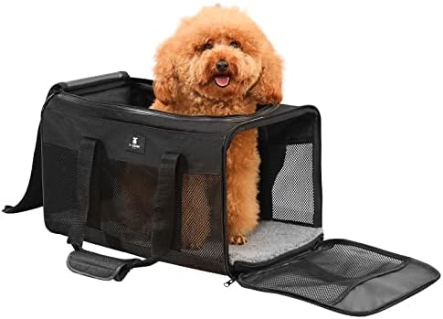 X-ZONE PET Cat Carrier Dog Carrier Pet Carrier for Small Medium Cats Dogs Puppies of 15 Lbs,Airline Approved Soft Sided Pet Travel Carrier,Dog Carriers for Small Dogs - Black Grey Purple Blue Brown