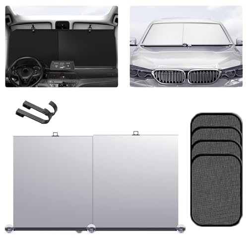 Pare-soleil pour pare-brise de voiture rétractable automatique avec volet de protection
