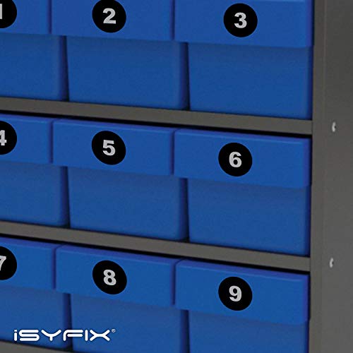 Isyfix Black Consecutive Number Stickers – 1 To 50, 1.5-Inch, 1 Set – Vinyl Black Self Adhesive Premium Decal, Ideal For Inventory, Storage, Organizing, Boxes, Bins, Toolbox, Lockers & More, Indoor/Outdoor #TOP3