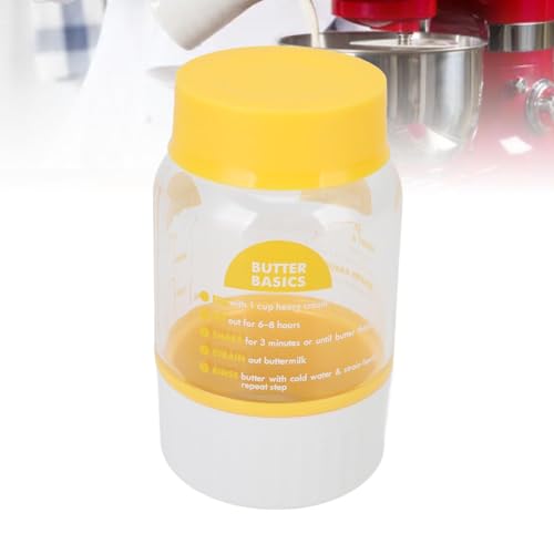 Butter Churner, Plastic Multifunctional Cream Separator Butter Making Bottle Butter Butter Maker with Butter Maker Cup for Kitchen Cooking Baking