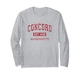 Photo Gallery concord massachusetts ma - design sportivo vintage, colore: rosso maglia a manica Photo Gallery concord massachusetts ma - design sportivo vintage, colore: rosso maglia a manica
