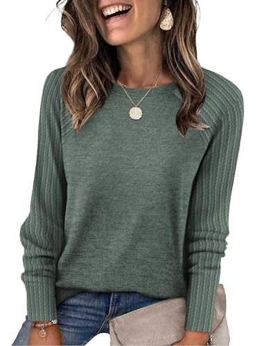 Image of SAMPEEL Sweatshirt for Women Long Sleeve Shirts Crewneck Sweaters Fall Fashion Outfits 2025 Trendy Tunic Tops Plus Size