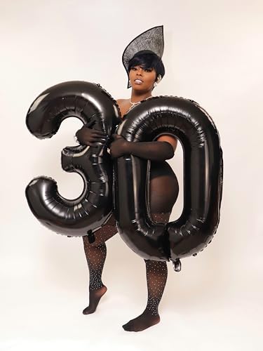 Image of 8 Balloon Numbers Birthday Decorations, 40In Black Balloons for Men Women | Eye-catching Appearance, Perfect Decorative Centerpieces, Convenient Self-sealing Structure, Widely for Various Occasions